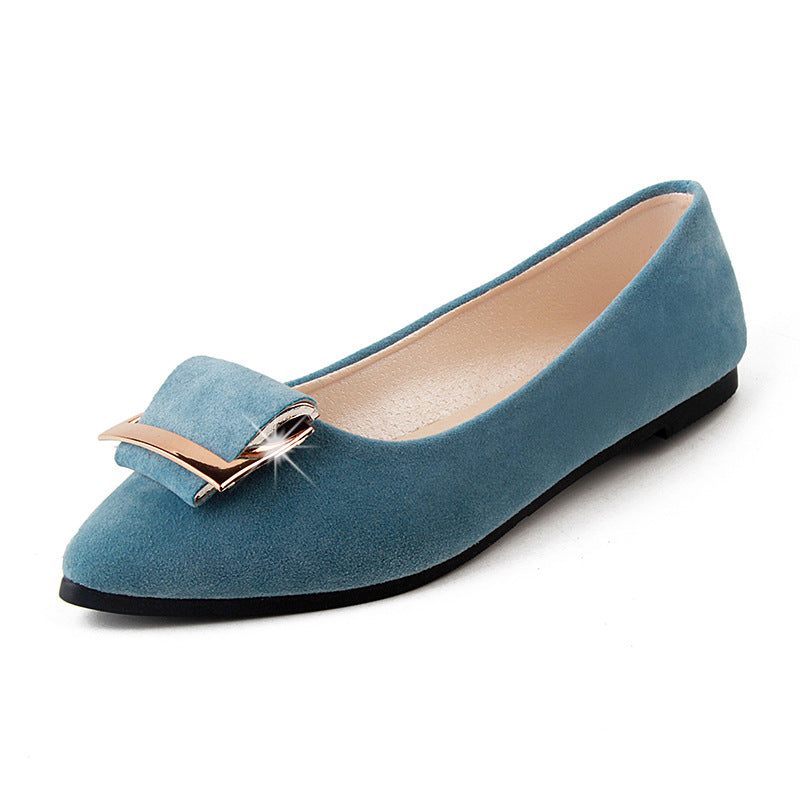 Casual Suede Shallow Pointed Flat Heel Flat Shoes