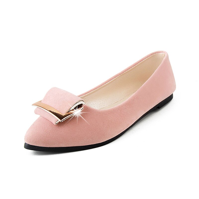 Casual Suede Shallow Pointed Flat Heel Flat Shoes