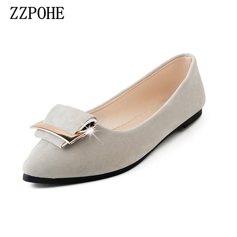 Casual Suede Shallow Pointed Flat Heel Flat Shoes