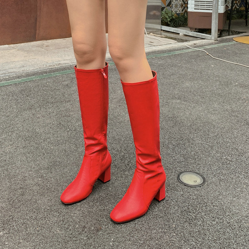 New Style Boots Thick Heel High Heel Sexy Stretch