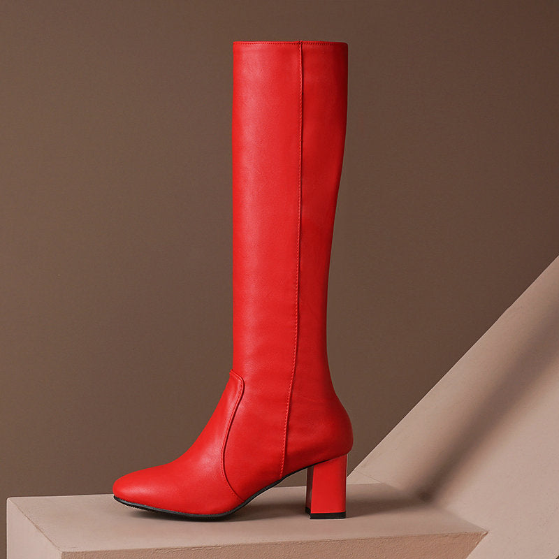 New Style Boots Thick Heel High Heel Sexy Stretch